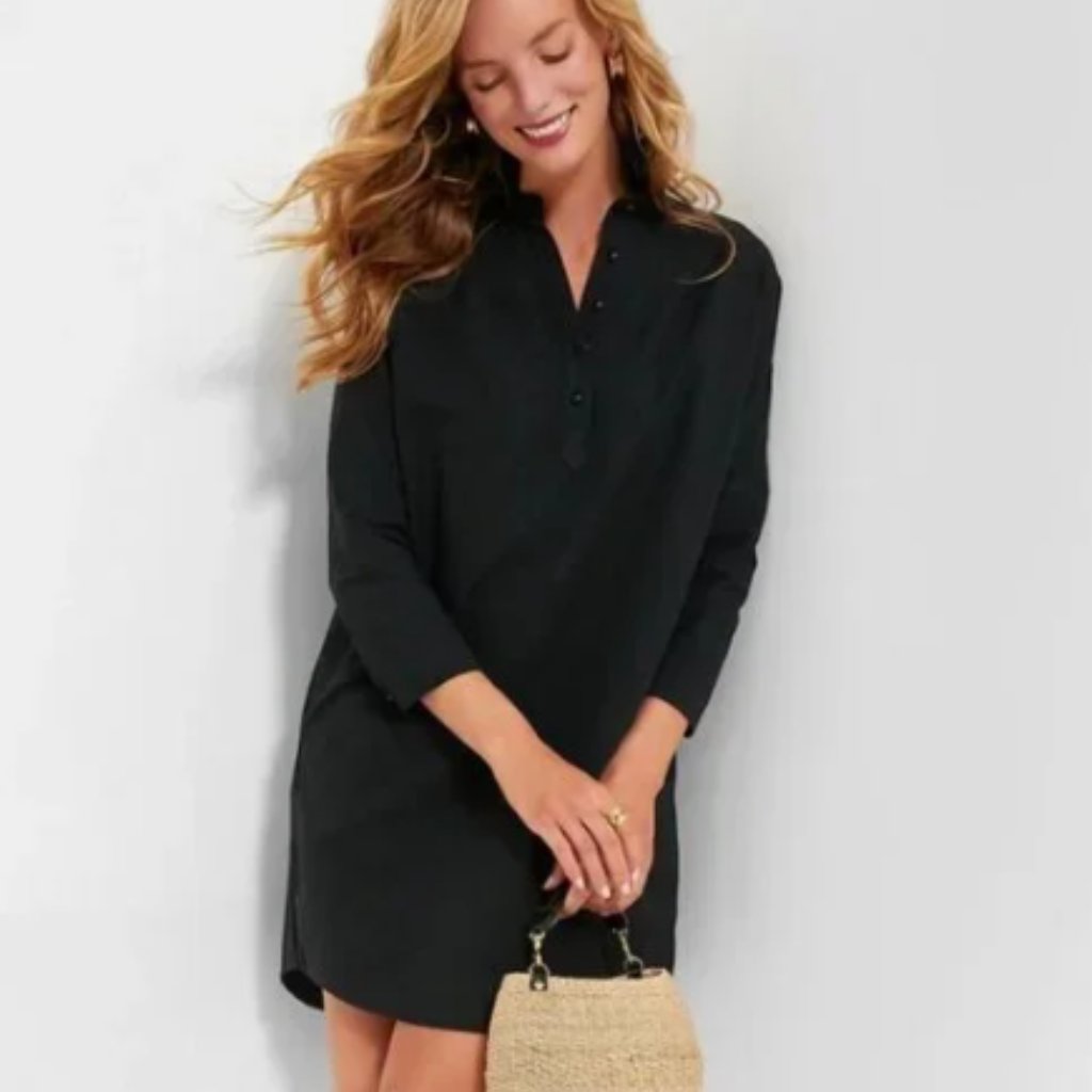 Nwot Tuckernuck Pomander Place Cotton Shirt Dress Black Size Xl Boho Minimalist